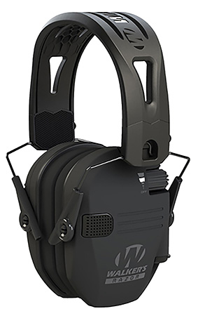 Walker's GWPRSEMRH RAZR Razor Tacti-Grip 23 dB Over the Head Black Polymer