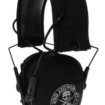 Walker's GWPRSEMFS2A Razor Slim Electronic Freedom Muff 23 dB Over the Head Black w/Distressed 2nd Amendment Polymer