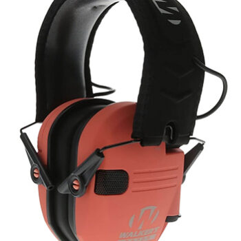 Walker's GWPRSEMCOR Razor Slim Electronic Muff 23 dB Over the Head Coral/Black Polymer