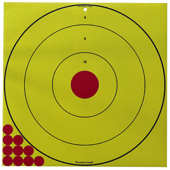 Birchwood Casey Long Range Bullseye Target 5-Pack - Reactive Adhesive Paper Targets for Rifle Shooting