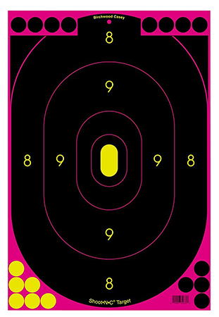 Birchwood Casey Shoot-N-C Reactive Target Paper Oval Black/Pink 12x18 inch 5 Pack