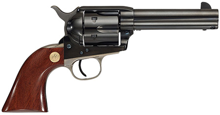 Cimarron Pistoleer .45 Colt, 6-Round, 4.75" Blued Steel Barrel, Cylinder & Frame, Wide Front Sight, Nickel-Plated Backstrap & Trigger Guard, Walnut Grip