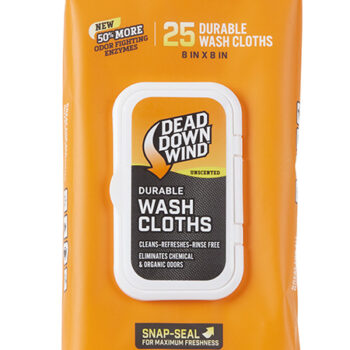 Dead Down Wind 1355 Scent Eliminating Wash Cloths 8x8 Inch Unscented 25-Pack
