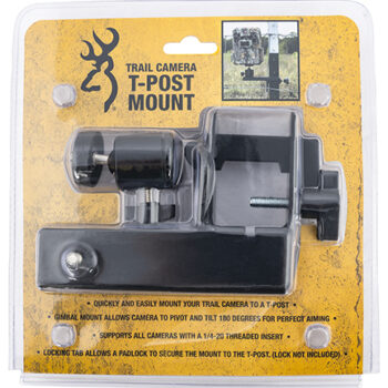 Browning Trail Camera T-Post Mount - Steel Black Powder Coated