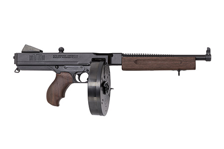 Thompson 1927A-1 Deluxe .45 ACP, 10.5" Barrel, Blued Metal Finish, Walnut Grip, Right Hand, 10+1 Capacity (Drum)