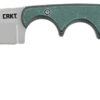 CRKT Minimalist 2.13" Fixed Cleaver Knife - Plain Bead Blasted 5Cr15MoV Stainless Steel Blade Green Resin Fiber Handle Sheath 1 138432