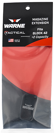 Glock 42 Magazine Extension 2-Round 6061-T6 Aluminum Hardcoat Anodized Black by Warne