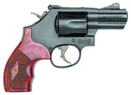 Smith & Wesson Model 19 Performance Center Carry Comp .357 Mag/.38 Special +P 2.5" PowerPort Barrel, 6-Round Cylinder, Blued Carbon Steel K-Frame, Tritium Front Night Sight, Custom Wood Grip