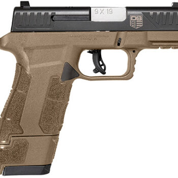 Diamondback AM29 Sub-Compact 9mm, 3.50" Barrel, Flat Dark Earth Finish Frame, Serrated Black Nitride Stainless Steel Slide, Polymer Grip with Picatinny Rail, Includes 12+1 and 17+1 Capacity Magazines
