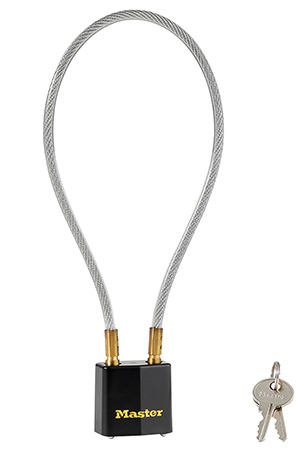 Master Lock 99DSPT Cable Lock 14-Inch Black Gold Steel Key Entry