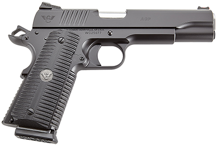 Wilson Combat 1911 ACP Full-Size 9mm 5-Inch Barrel 10+1 Black Armor-Tuff Carbon Steel Construction Ambi Safety G10 Grips