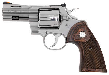 Colt Python Revolver .38 Special/.357 Mag 6-Shot 3" Stainless Steel Vented Rib Walnut Grips