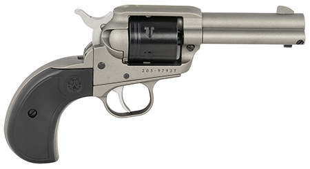 Ruger Wrangler 22 LR, 6-Round, 3.75" Barrel, Silver Cerakote, Black Cylinder, Birdshead Synthetic Grip, Transfer Bar Safety