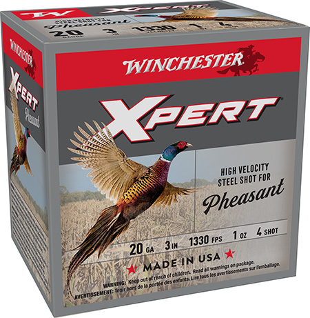 Winchester Xpert Pheasant 20 Gauge 3" 1oz 4 Shot Ammo Lead Free High Velocity 25 Rounds 3 Winchester Xpert Pheasant 20 Gauge 3" 1oz 4 Shot Ammo Lead Free High Velocity 25 Rounds