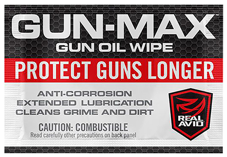 Real Avid Gun-Max Gun Oil Wipes 25 Count - Against Corrosion & Lubricates