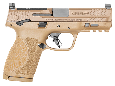 Smith & Wesson M&P M2.0 Compact 9mm, 15+1, 4" Stainless Steel Barrel, Optics Cut Serrated Slide, FDE Polymer Frame with Picatinny Rail