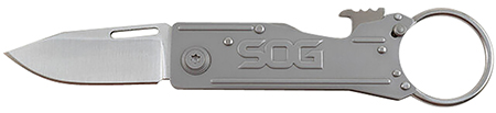 SOG KeyTron Folding Knife 1.8" 5Cr13MoV Stainless Steel Blade Grey Handle Clip Point