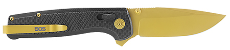S.O.G SOGTM1033BX Terminus XR LTE 2.95" Folding Clip Point Plain Gold TiCN Cryo CPM S35VN Steel Blade Black G10/Carbon Fiber Handle Features Box Packaging Includes Pocket Clip