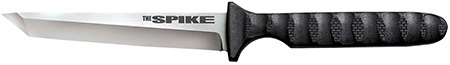 Cold Steel Spike Fixed Blade Tanto Knife 4-Inch 4116 Stainless Steel Scalloped Griv-Ex Handle Sheath Lanyard