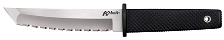 Cold Steel CS-17TS Kobun  5.50" Fixed Tanto Serrated AUS-8A SS Blade/Black Checkered Kray-Ex Handle Includes Sheath