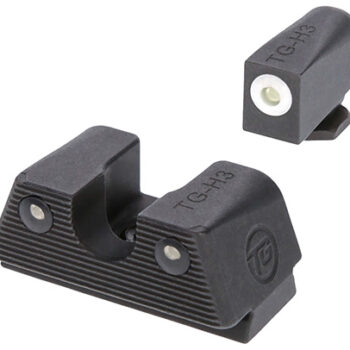 TruGlo Tritium/Fiber Optic Night Sights for Glock 42/43/43X/48 Pistols - Front White/Rear Green Tritium Black Nitride Fortress Frame
