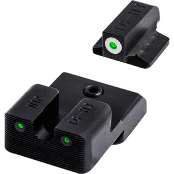 TruGlo Tritium Pro Black Sight Set Green Tritium White Outline Front Green Rear
