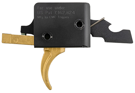 CMC Triggers 91501GF Drop-In Gold Finger Single-Stage Curved Trigger with 3-3.50 lbs Draw Weight & Gold Finish for AR-15,AR-10 Ambidextrous