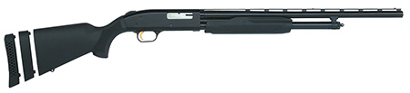 Mossberg 500 Super Bantam Youth 20 Gauge Shotgun 22" Vent Rib Barrel Blued Finish EZ-Reach Forend Dual Extractors Synthetic Adjustable LOP Stock Accu-Set Chokes