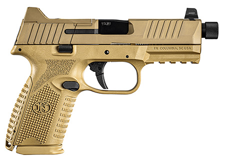FN 509 Midsize Tactical 9mm 4.5" Threaded Barrel 15/24 Round Flat Dark Earth Polymer Frame Rail Optic Cut Slide