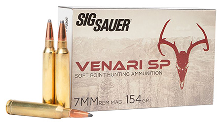 Sig Sauer Venari 7mm Rem Mag Ammunition - 154gr Soft Point, 20 Per Box, 10 Cases