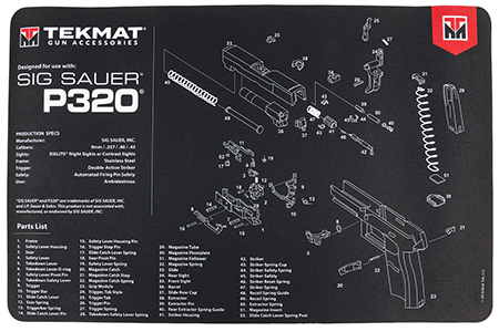 Sig Sauer P320 11x17 Inch Cleaning Mat with Parts Diagram