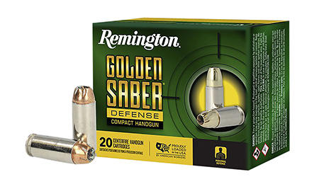 Remington 10mm Auto 180gr Golden Saber Brass Hollow Point Defensive Ammunition 20 Rounds