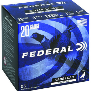 Federal Game-Shok High Brass 20 Gauge 3" 1 1/4 oz #5 Shot, 25-Box/10-Case