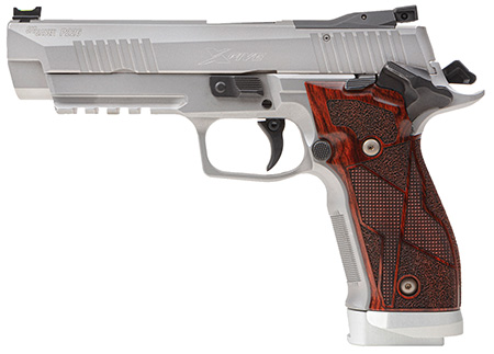 Sig Sauer P226 X-Five Classic 9mm Pistol - 20+1 Rounds 5" Stainless Steel Barrel Picatinny Rail Optic Cut Slide Beavertail Hogue Cocobolo Grip