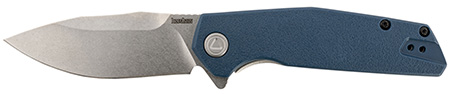 Kershaw 2036 Lucid  3.20" Folding Clip Point Plain Stonewashed 8Cr13MoV SS Blade/Blue/Stonewashed Glass Filled Nylon/SS Handle Includes Pocket Clip