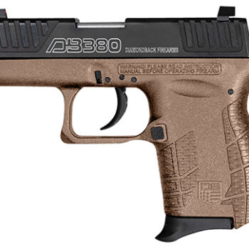 Diamondback DB380 Gen4 380 ACP Semi-Auto Pistol 2" Barrel 6+1 Capacity Stainless Steel Slide Black Oxide Serrations FDE Polymer Frame Beavertail Grip Laser Logo
