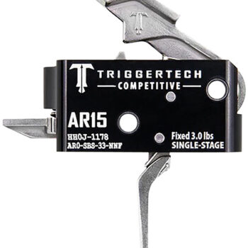 TriggerTech AR0SBS33NNF Competitive  Stainless Flat Single-Stage 3 lbs Fixed for AR-15