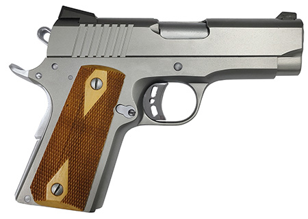 Rock Island 9mm Luger Compact Semi-Auto Pistol 3.6" Barrel 8+1 Rounds Stainless Steel Frame Serrated Slide Beavertail Grip Wood Grips