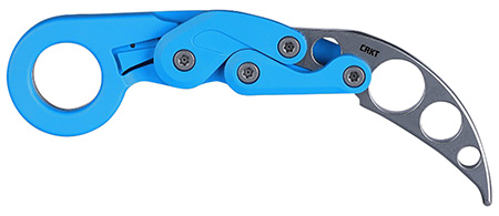 CRKT 4041T Provoke Trainer 2.48" Folding Karambit Plain Stonewashed 420J2 SS Blade/ Blue Polypropylene Handle Includes Pocket Clip