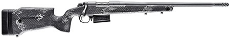 Bergara B-14 Crest .308 Winchester Bolt-Action Rifle 20" Fluted Threaded Barrel Sniper Gray Cerakote Monte Carlo Carbon Fiber Stock Black Gray Splatter Omni Muzzle Brake