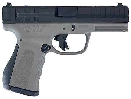 Citadel Centurion CP9 9mm Compact Semi-Auto Pistol 4" Barrel Optic Ready Serrated Slide Gray Frame