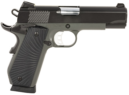 Stingray 1911 9mm Pistol - Stainless 4.25" Barrel Cerakote Black Finish Serrated Slide Bobtail Frame G10 Grips