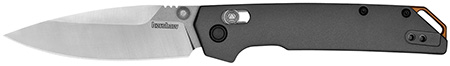 Kershaw 2038 Iridium  Full Size 3.40" Folding Spear Point Plain Satin/Stonewashed D2 Steel Blade, Gray Anodized Aluminum Handle, Includes Pocket Clip