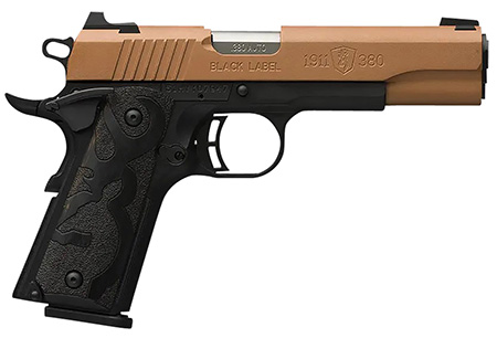 Browning 1911-380 Black Label .380 ACP, 4.25" Matte Stainless Steel Barrel, Copper Cerakote Serrated Slide, Matte Black Polymer Frame with Beavertail, 8+1 Capacity
