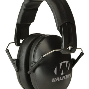 Walker's Game Ear Youth/Women Folding 23 dB NRR Ear Muffs Over the Head Black Polymer