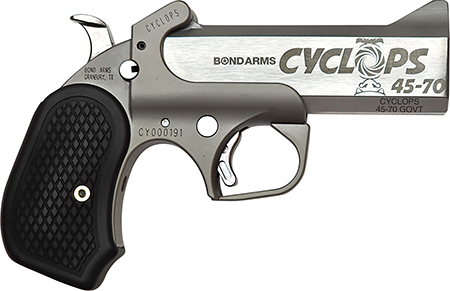 Bond Arms BACY Cyclops 45-70 Gov 1rd Shot 4.25" Barrel Stainless Steel Matte Black Extended Grips