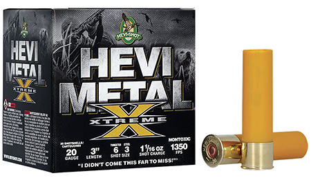 HEVI-Shot HEVI-Metal Extreme 20 Gauge 3" Steel Tungsten Shot 1 1/16 oz 6/3 Shot 25 Rounds per Box