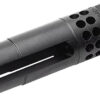 SureFire WARCOMPSPORT7625824 Warcomp Sport Flash Hider 30 Cal (7.62mm NATO) 5/8"-24 tpi, Open Tine 3-Prong, Ported Black Stainless Steel for AR/M4 Platform 2 155246