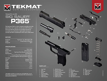 Sig Sauer P365 Gun Cleaning Mat - 15x20 Inch with Parts Diagram 3 Sig Sauer P365 Gun Cleaning Mat - 15x20 Inch with Parts Diagram