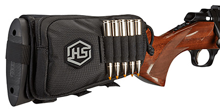 Hunters Specialties Shotgun Buttstock Shell Holder with Pouch 5 Cartridge Capacity Black Polyester
